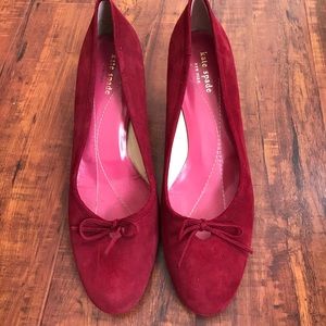 Kate Spade Red Velvet Heels ♠️